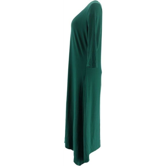 G.I.L.I. Peached 3/4  Sleeves Knit V-Neck Dress - Picture 5 of 7